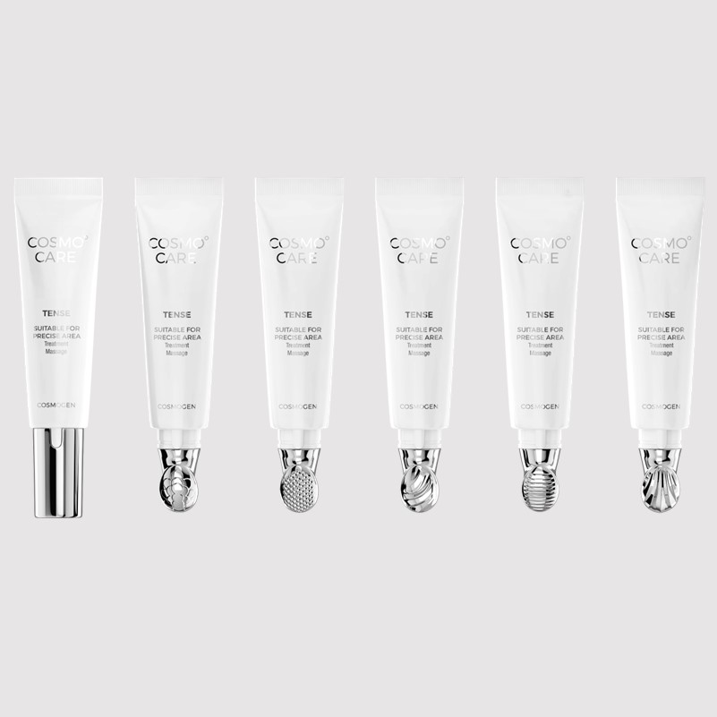 Six eye creams with a metal tip applicator.